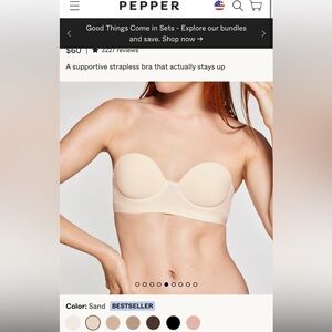 Pepper Strapless Sand Bra